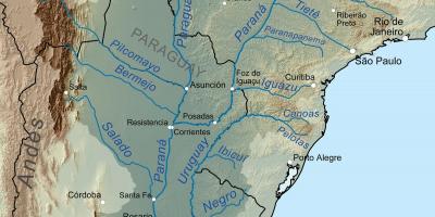 Χάρτης της Παραγουάης ποτάμι
