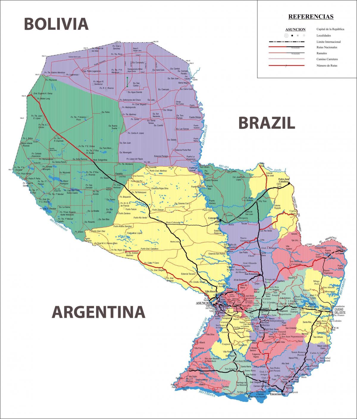 ο χάρτης της Παραγουάης