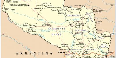 Χάρτης της cateura της Παραγουάης 